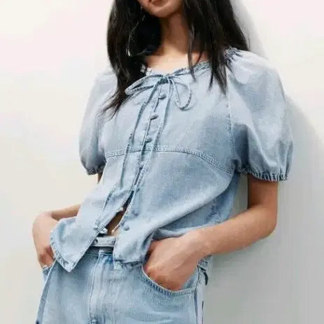 [BUNJANG] H&M Denim Blouse / h&m 데님블라우스