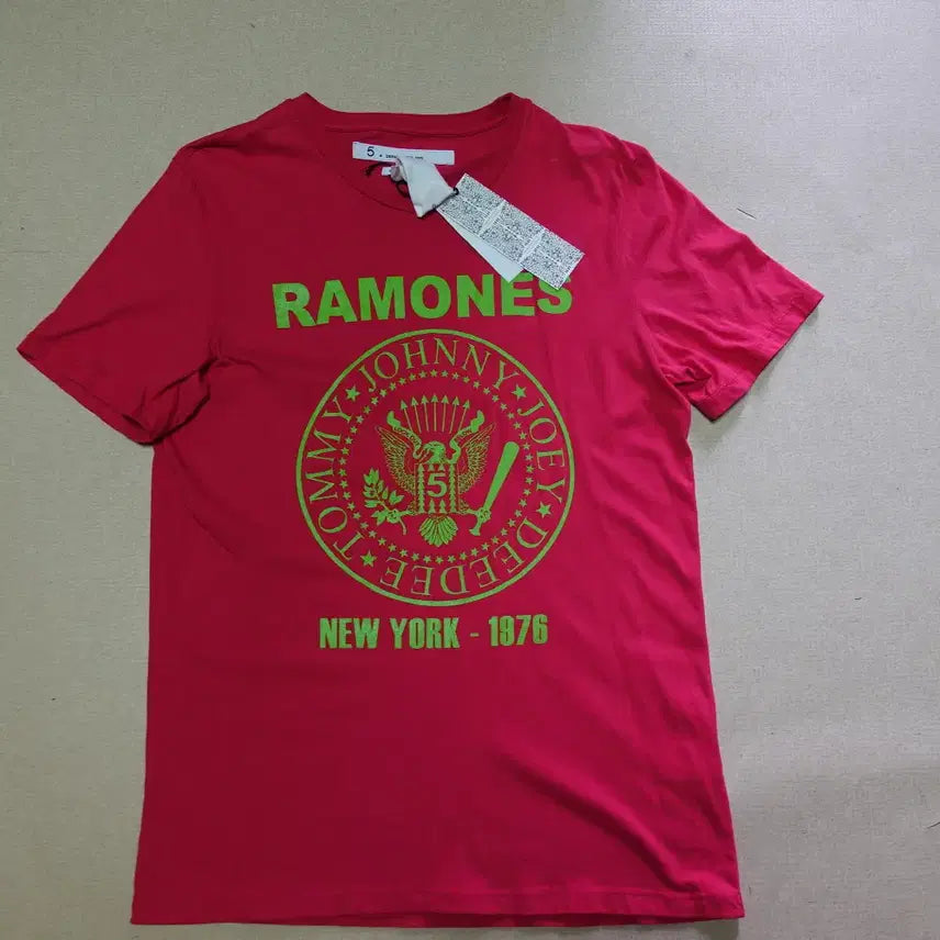 [BUNJANG] Department Five Red Cotton Round Neck Short Sleeve T-Shirt / DEPARTMENT FIVE/반팔티 신품 이태리제/반팔라운드티/