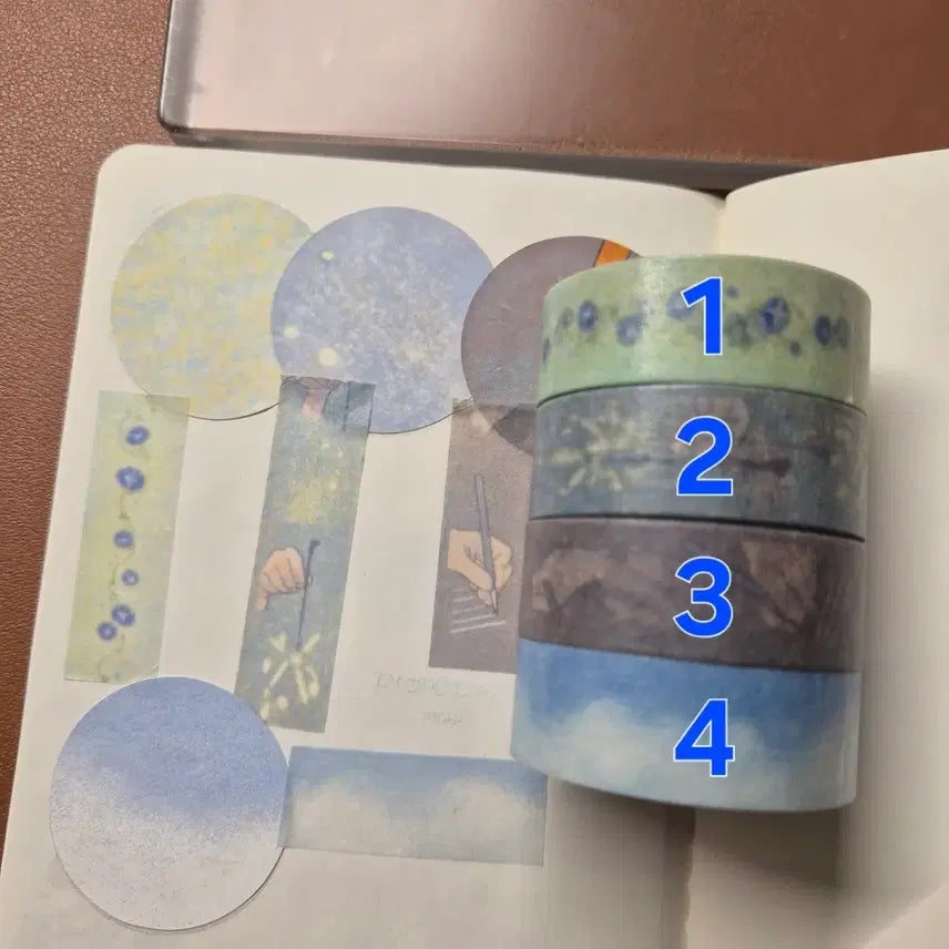 [BUNJANG] Yulbamgom Washi Tape Cut Set - 4 Types / 율밤곰 마테컷 4종 세트