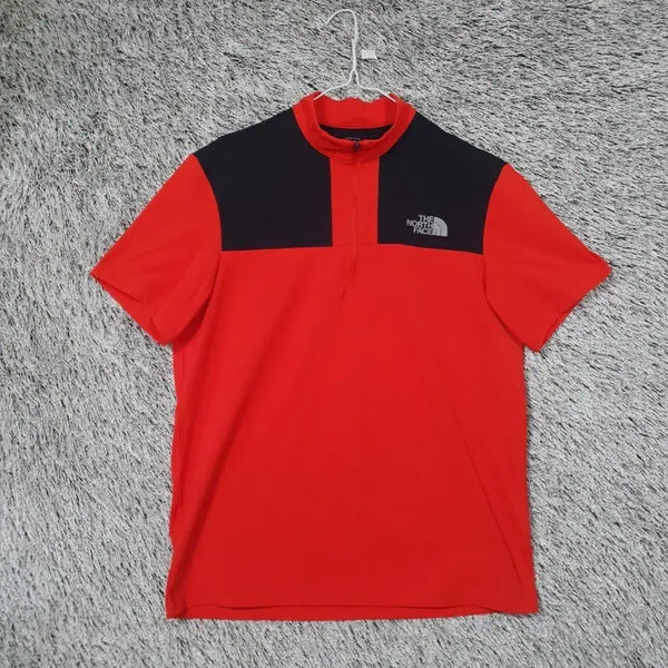 [BUNJANG] The North Face Half-Zip Performance Hiking T-Shirt / 노스페이스 반팔 집업 기능성 등산 티셔츠  1001272