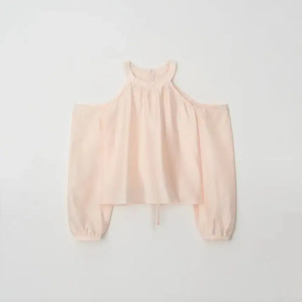 [BUNJANG] JENNIE O Swan Halter Blouse Peach Pink / 제니오 스완 홀터 블라우스 피치핑크