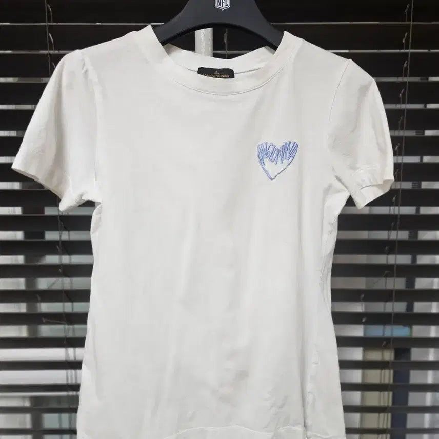 [BUNJANG] Vivienne Westwood Heart Print Short Sleeve T-Shirt White / 비비안웨스트우드 하트 프린팅 반팔 티셔츠 화이트