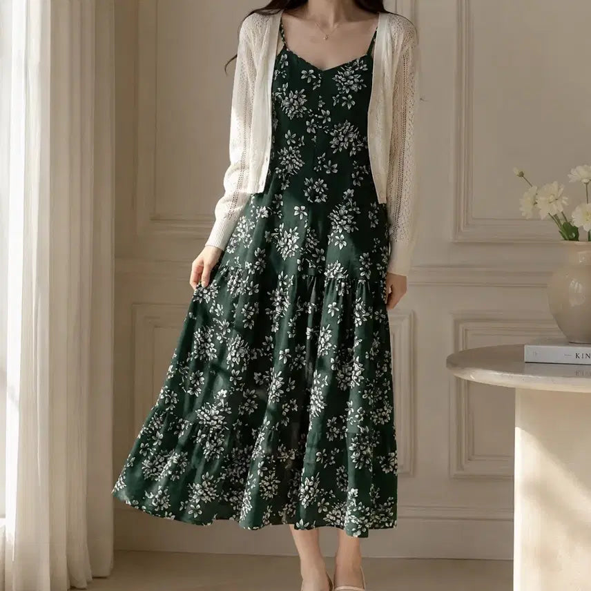 [BUNJANG] Dress and Cardigan Set / 원피스 가디건 세트