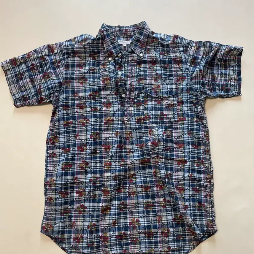 [BUNJANG] Engineered Garments Madras Flower Print Popover Shirt / 엔지니어드 가먼츠 플라워 팝오버 셔츠