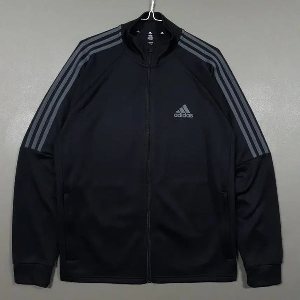 [BUNJANG] Adidas 3-Stripes Track Top Zip-Up Jacket (2XL) / 새제품급) 2XL 아디다스 삼선 블랙 그레이 트랙탑 져지 집업 자켓