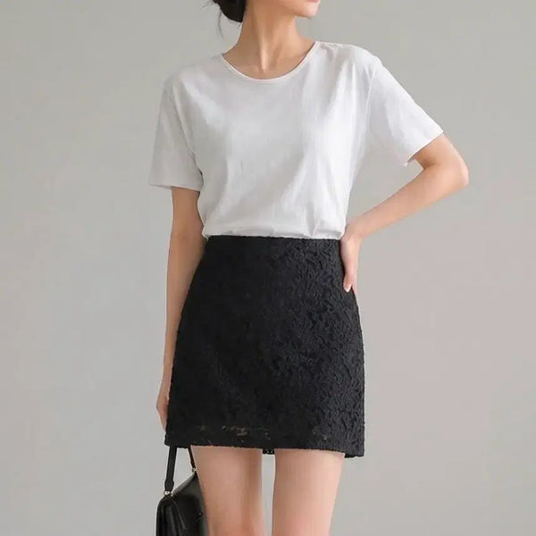 [BUNJANG] White T-shirt and Skirt Set / 흰티와 치마 세트