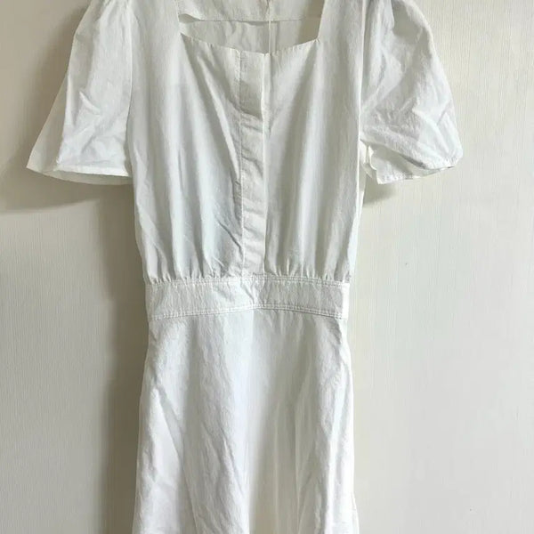 [BUNJANG] Rene J White Square Neck Puff Sleeve Long Dress / (새상품) 르네제이 원피스