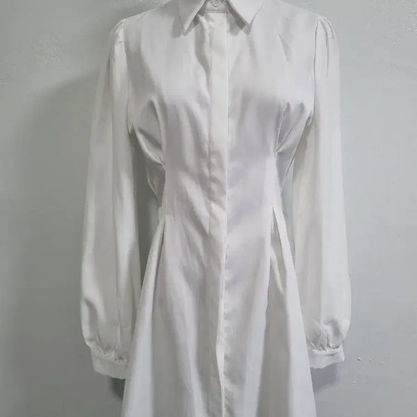 [BUNJANG] White Shirt Mini Dress / 화이트 셔츠 미니 원피스
