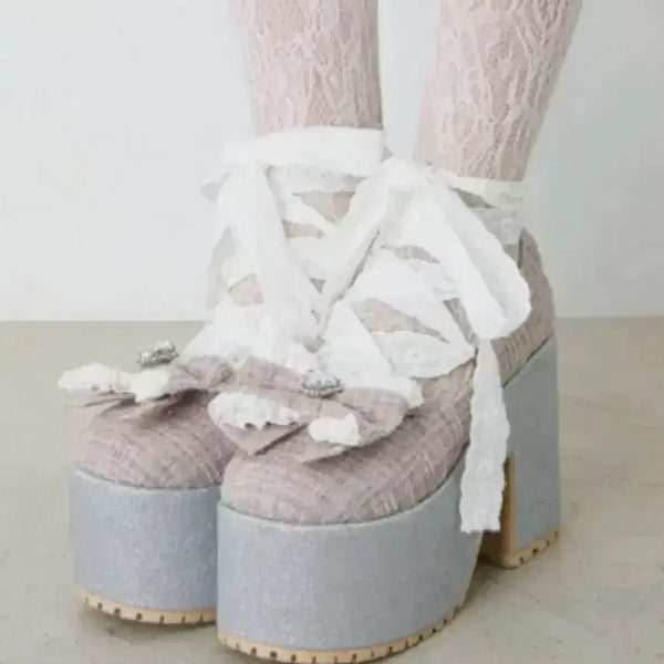 [BUNJANG] Ankruze Platform Ballet Core Wedge Heels / 앙크루즈 발레 코어 통굽