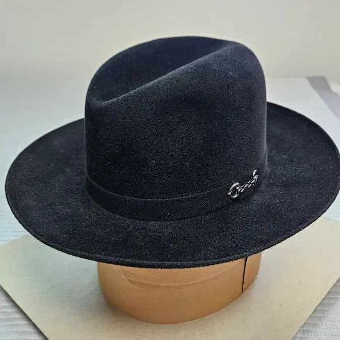 [BUNJANG] Vanzina Velour Fedora Hat Large / Vanzina 벨루어 블랙 페도라 7 3/8, Large