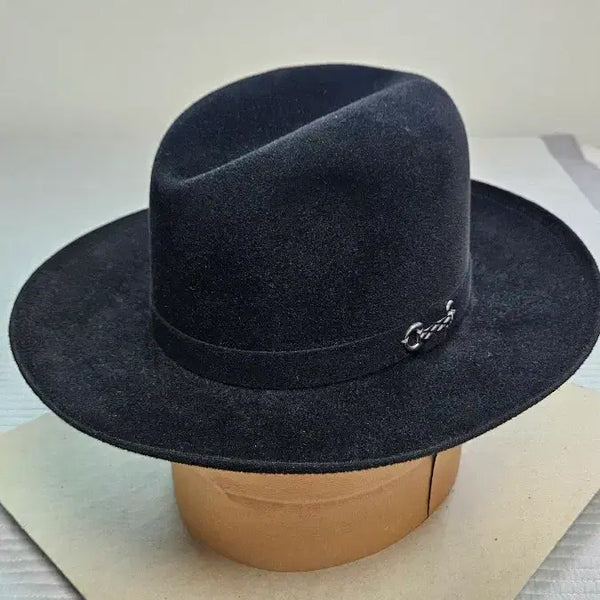 [BUNJANG] Vanzina Velour Fedora Hat Large / Vanzina 벨루어 블랙 페도라 7 3/8, Large