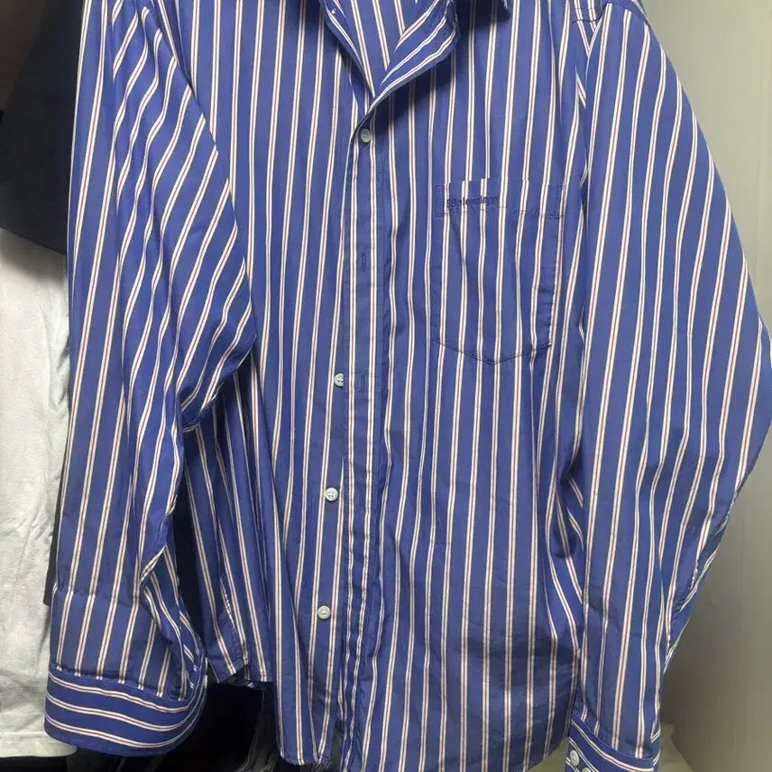 [BUNJANG] Balenciaga Striped Shirt Blue Size 39 / 발렌시아가 스트라이프 셔츠 39
