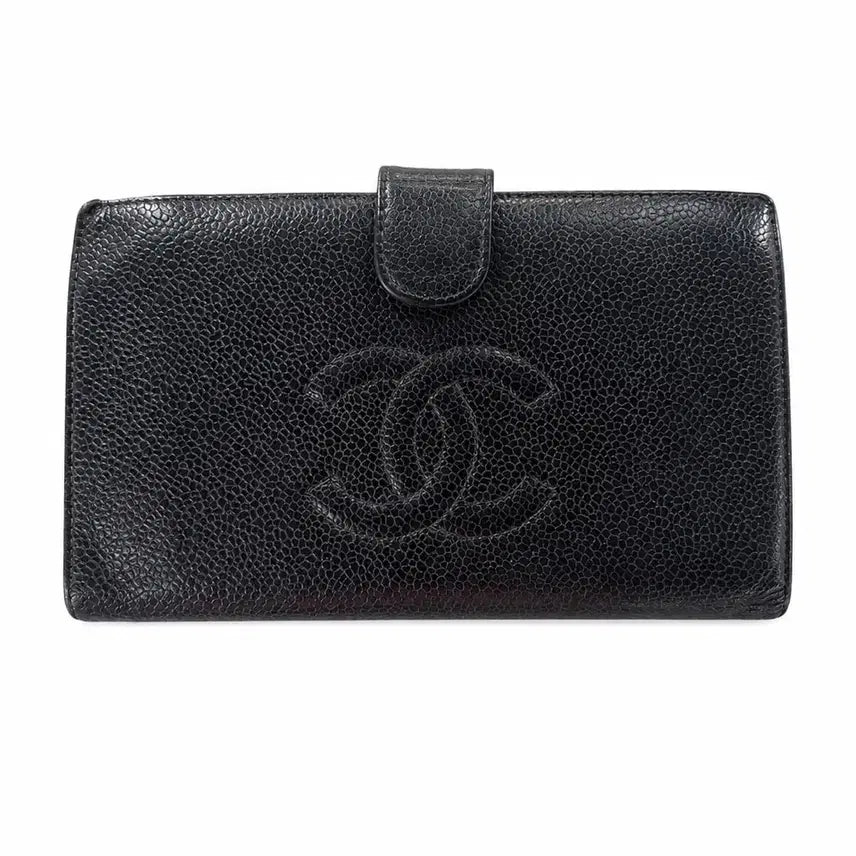 [BUNJANG] Chanel Genuine Caviar Wallet with Big Logo / 샤넬 정품 빅로고 캐비어 장지갑