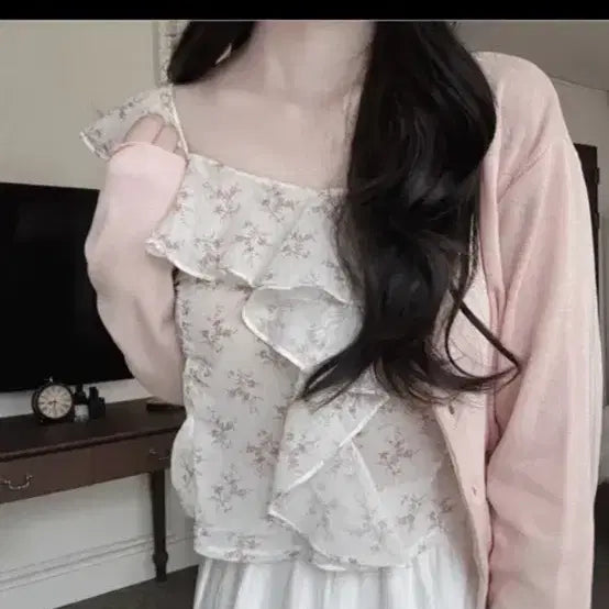 [BUNJANG] A-bly Peach Loose Fit Blouse / 에이블리 복숭아 여리여리 블라우스 새상품