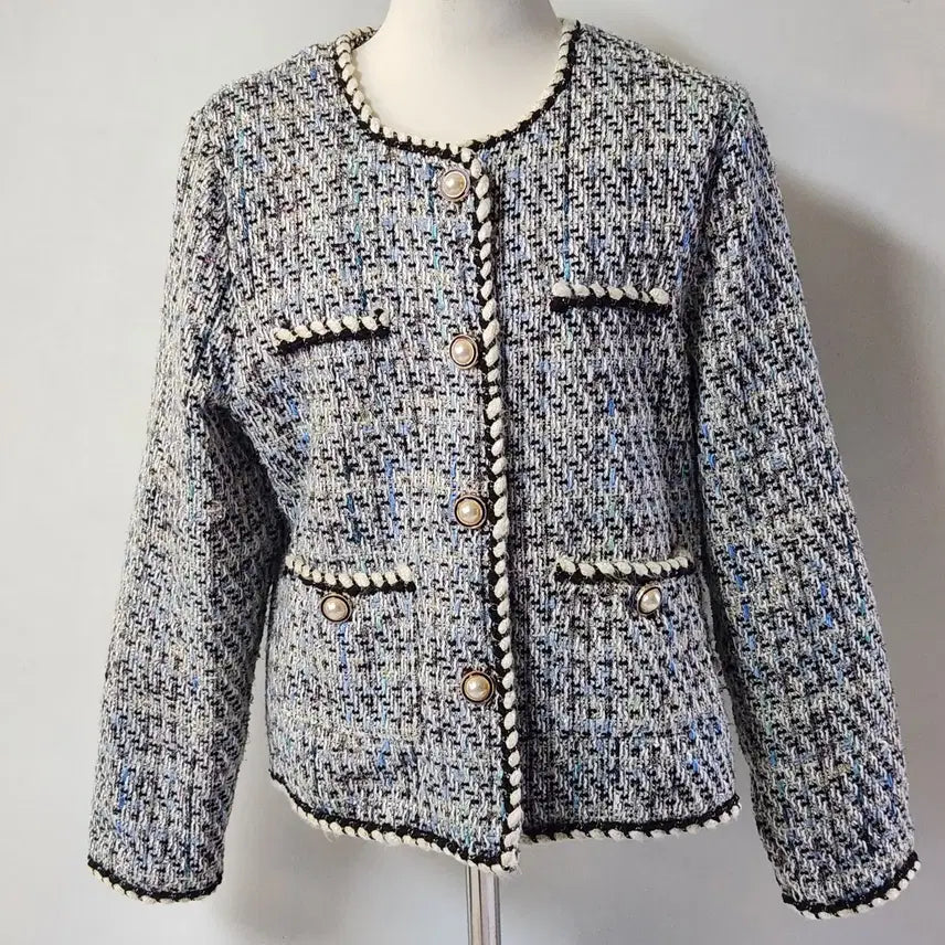[BUNJANG] Recov Pearl Button Tweed Jacket Free Size / 레코브 여성 진주버튼 트위드 자켓 FREE