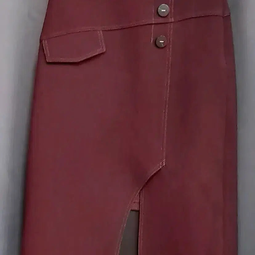 [BUNJANG] CC Collect Burgundy Midi Skirt / 씨씨콜렉트(CC collect.) 버건디 컬러 미디 스커트