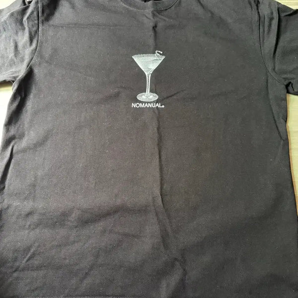 [BUNJANG] Nomenuel Cocktail Printing Short Sleeve T-Shirt / 노매뉴얼 칵테일 프린팅 반팔