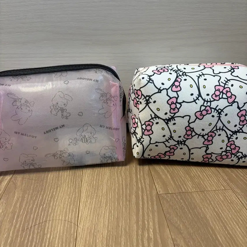 [BUNJANG] Sanrio Hello Kitty & My Melody Pouch Set / 헬로키티 마이멜로디 파우치 세트