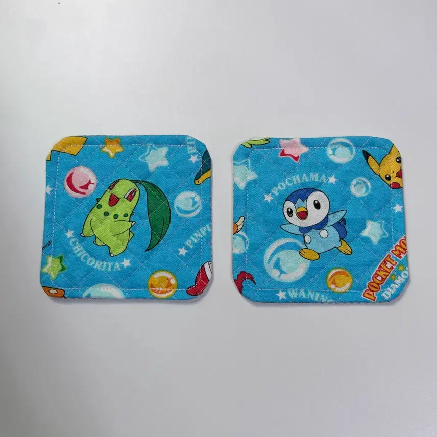 [BUNJANG] Pokemon Chikorita & Piplup Cup Coaster / 포켓몬스터 컵코스터 티코스터 컵받침 치코리타 팽도리