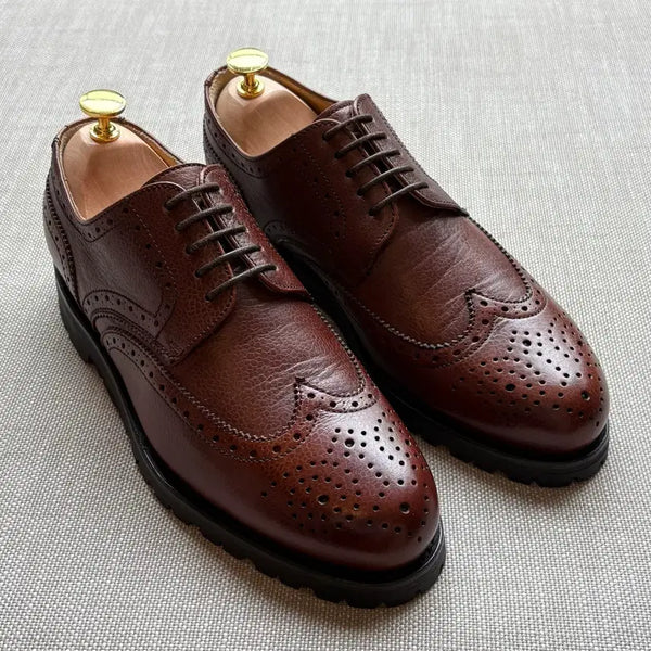 [BUNJANG] Berwick 2370 Brown Grain Brogue Wingtip Shoes / [UK 7] Berwick 2370 브라운 그레인 브로그 윙팁
