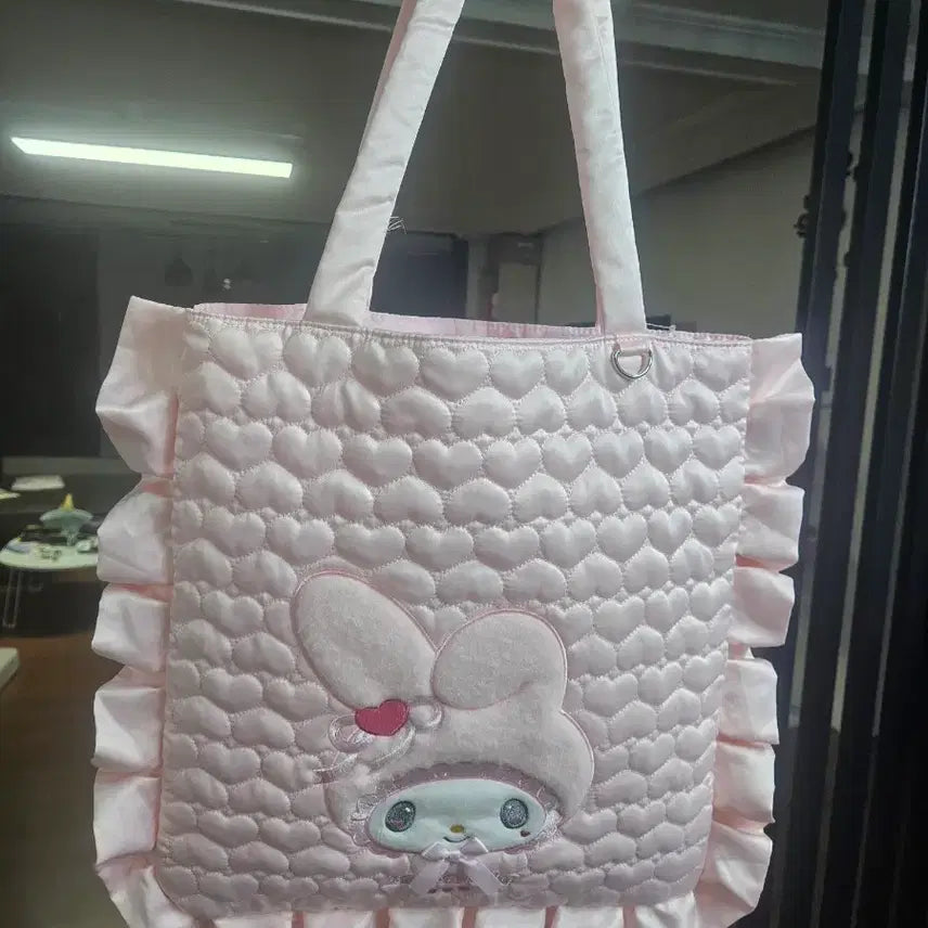 [BUNJANG] My Melody 50th Anniversary Quilted Tote Bag Pink / 마이멜로디 퀼팅 토트백 핑크 50주년