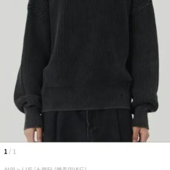 [BUNJANG] MaisonMneed Damage Colour Dye Knit D/Grey / 메종미네드 데미지 컬러 다잉 니트 D/GREY