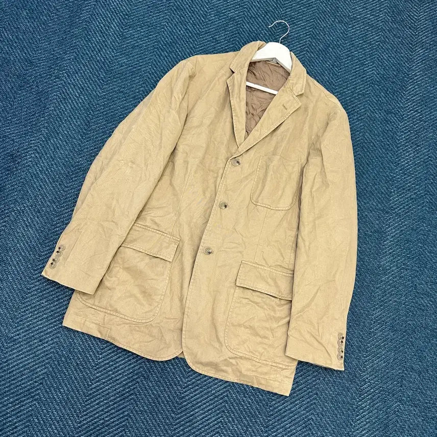 [BUNJANG] Polo Beige Cotton Blazer Jacket (L) / [L] 폴로 베이지 면 블레이져 자켓 만원샵