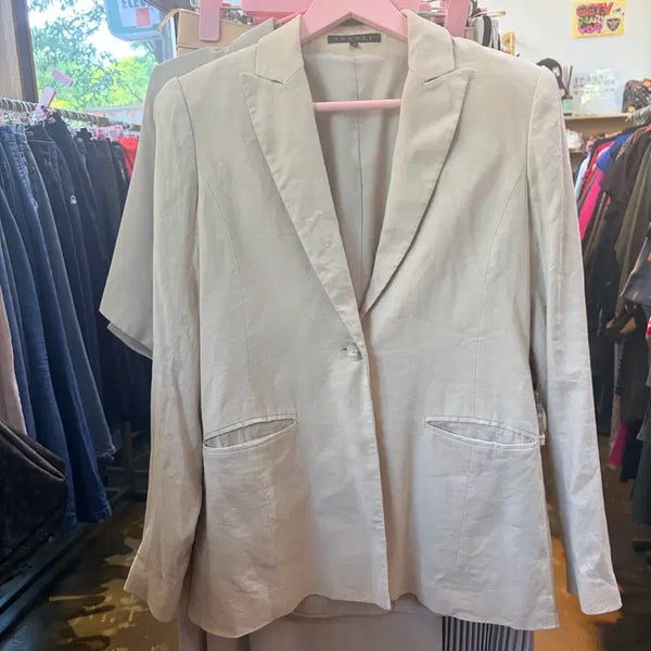 [BUNJANG] Theory Beige Linen Jacket / 띠어리 베이지색 린넨 재킷