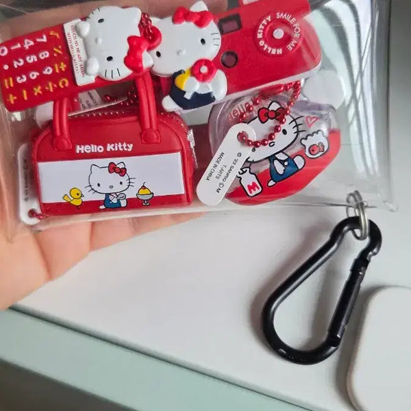 [BUNJANG] Hello Kitty Retro 50th Anniversary Miniature Keychain Set (4 Types) / 고전 키티 갸차 세트