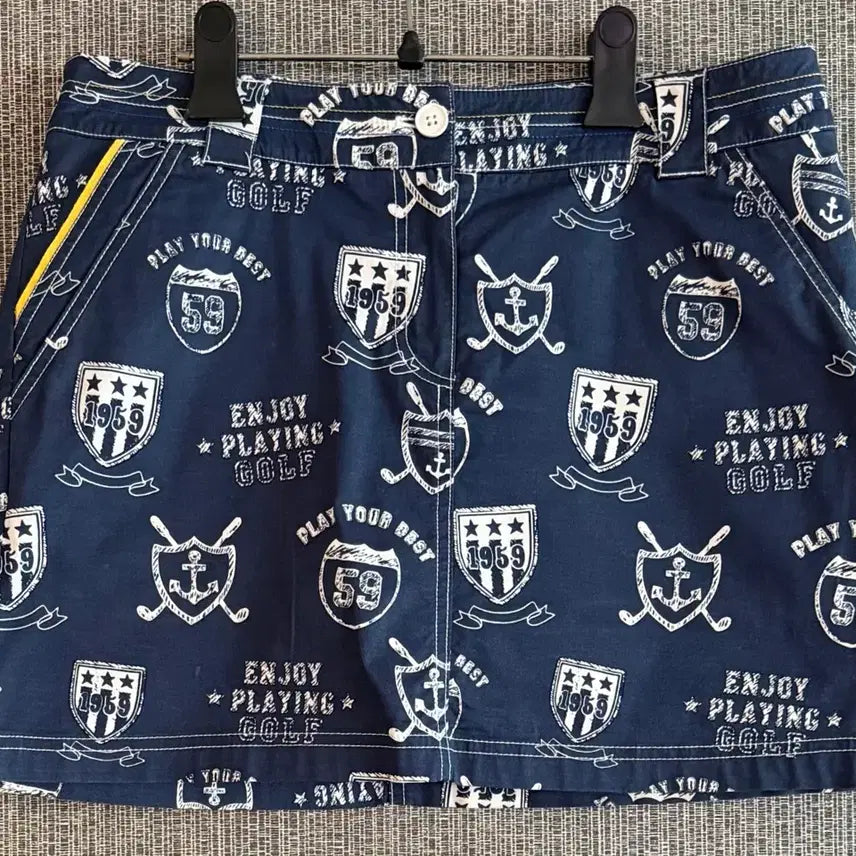 [BUNJANG] PING Golf Navy All-Over Graphic Culotte Skirt / 핑 PING 골프 네이비 스커트 화이트 올오버 그래픽 스커트 치마 76