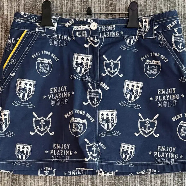 [BUNJANG] PING Golf Navy All-Over Graphic Culotte Skirt / 핑 PING 골프 네이비 스커트 화이트 올오버 그래픽 스커트 치마 76