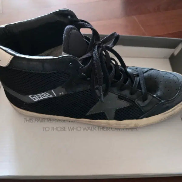 [BUNJANG] Golden Goose High-Top Sneakers Black / 골든구스 하이탑 스니커즈 블랙 265