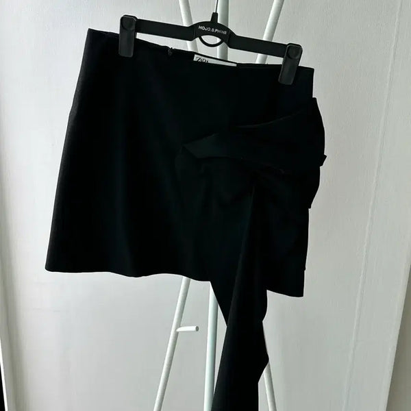 [BUNJANG] Zara Asymmetric Black Mini Skirt Size M / 자라 애씨메트릭 블랙 미니 스커트 M사이즈