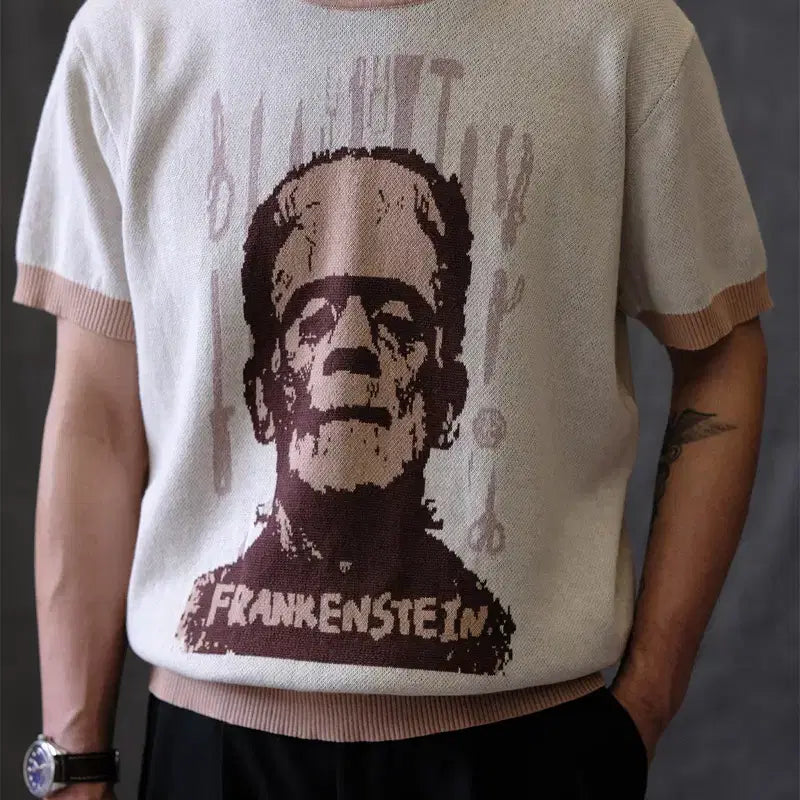 [BUNJANG] Laborunion Frankenstein 'Summertime' Jacquard Knit Sweater Size 40 / 레이버유니온 프랑켄슈타인 써머니트