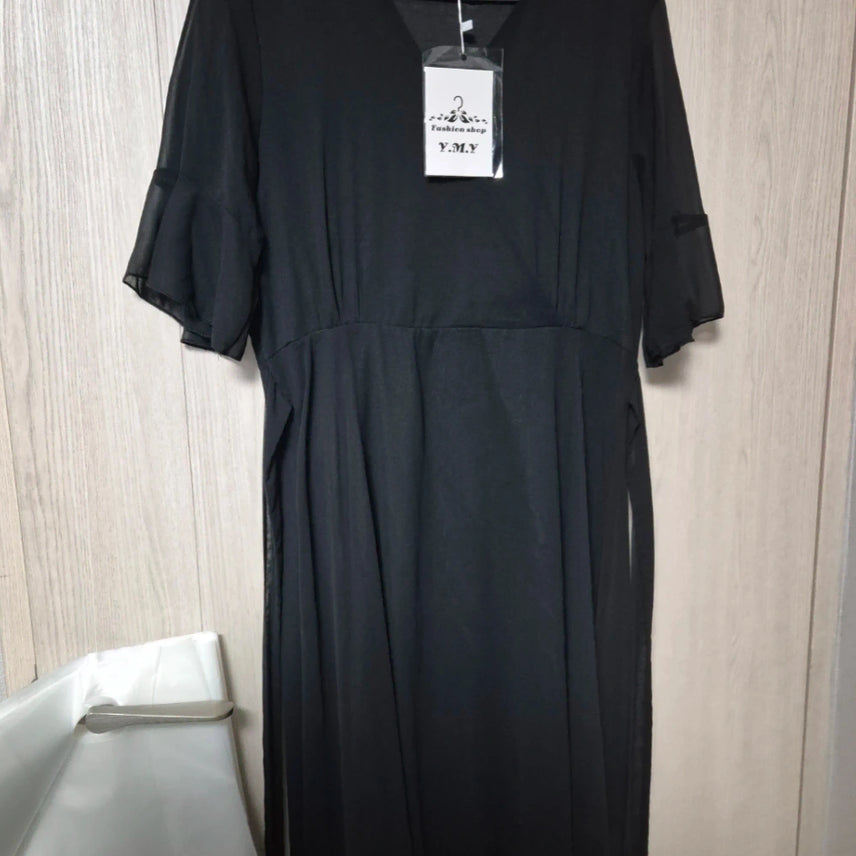 [BUNJANG] Y.M.Y Black Chiffon Dress / Y.M.Y 블랙 쉬폰 원피스