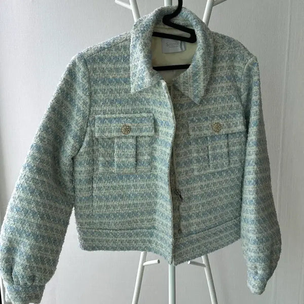 [BUNJANG] Rosely Serenity Tweed Blouson Jacket / 로즐리 세레니티 트위드 블루종 자켓