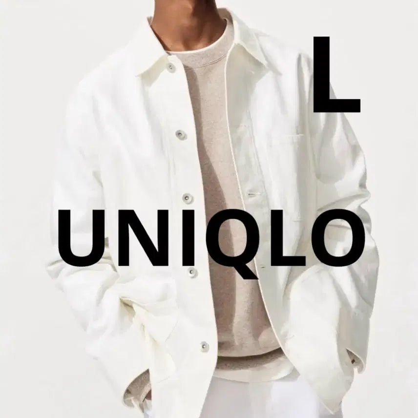 [BUNJANG] Uniqlo Utility Jacket White L / UNIQLO 유니클로 제님 재킷 화이트 L