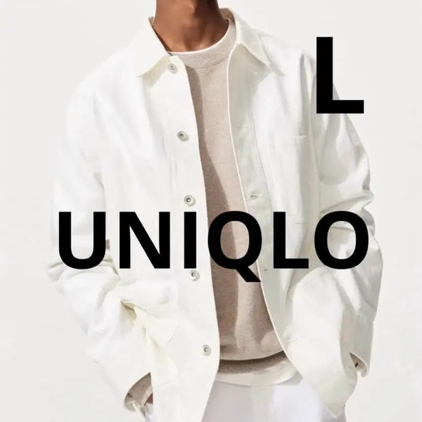 [BUNJANG] Uniqlo Utility Jacket White L / UNIQLO 유니클로 제님 재킷 화이트 L