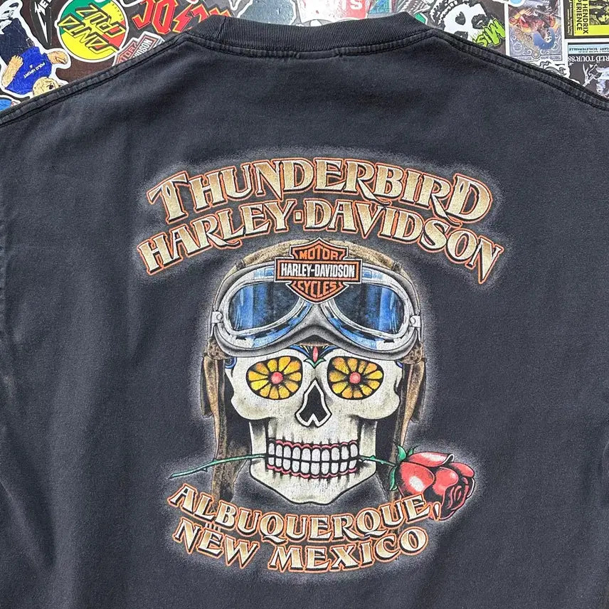 [BUNJANG] Harley Davidson Sugar Skull T-Shirt / 할리데이비슨 슈가 스컬 티셔츠 L