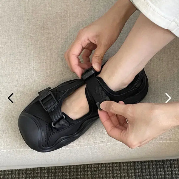 [BUNJANG] Velcro Platform Height-Increasing Sneakers / 벨크로 통굽 키높이 신발 3cm 끈없는 운동화