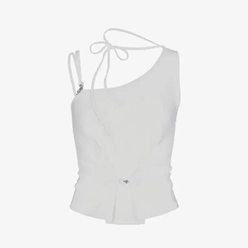 [BUNJANG] Pain Or Pleasure Ruby Hook Top White / 페인오어플레져 루비 후크 탑 화이트