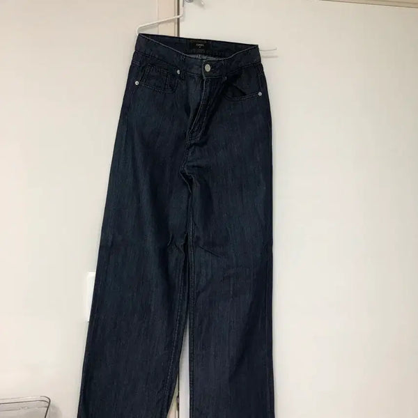 [BUNJANG] TOPTEN Raw Denim Wide Pants Indigo Size 26 / TOPTEN 탑텐 생지 데님 와이드팬츠