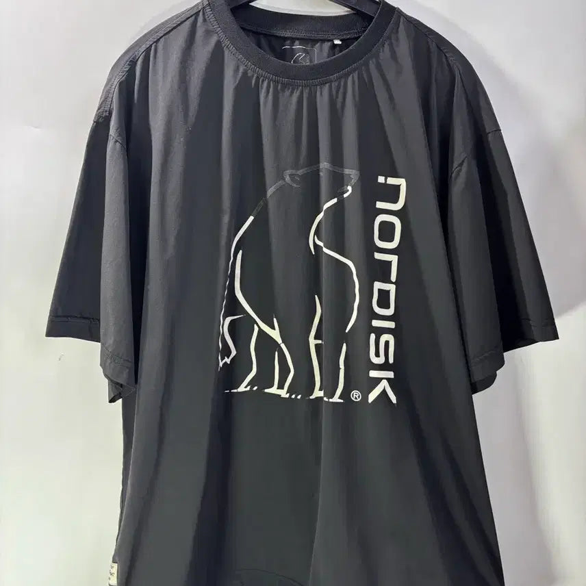 [BUNJANG] Nordisk Polar Bear Woven Short Sleeve T-Shirt Black / (100) 노르디스크 폴라베어 우븐 반팔티    1.5