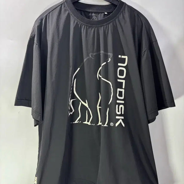 [BUNJANG] Nordisk Polar Bear Woven Short Sleeve T-Shirt Black / (100) 노르디스크 폴라베어 우븐 반팔티    1.5