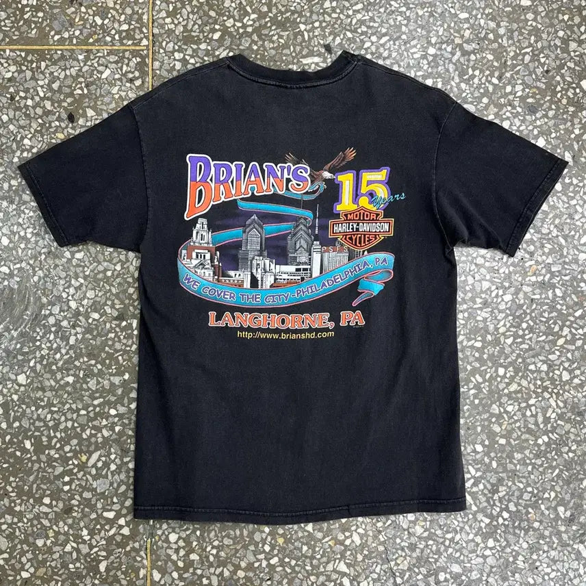 [BUNJANG] 90s USA Harley Davidson Shield Logo T-Shirt L / 90s USA 할리데이비슨 쉴드 로고 티셔츠 L