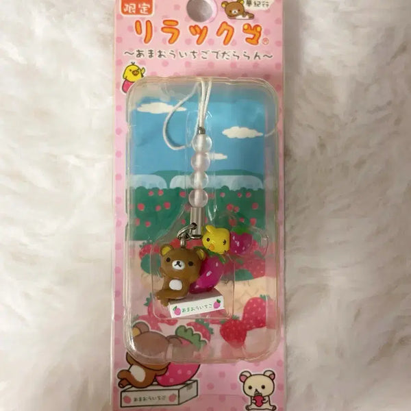 [BUNJANG] Rilakkuma & Kaoru Strawberry Strap (2007) / 2007 고전 리락쿠마 키이 딸기 스트랩