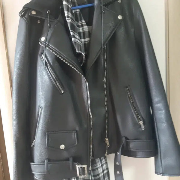 [BUNJANG] Casual Hooded Oversized Rider Jacket / [새상품]캐쥬얼 후드 오버핏 라이더 자켓