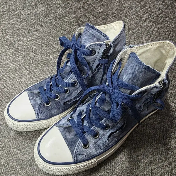 [BUNJANG] Converse Chuck Taylor All Star Double Zip Tie-Dye High Top Navy / [230] 컨버스 척테일러 올스타 더블집 타이다이 하이 네이비