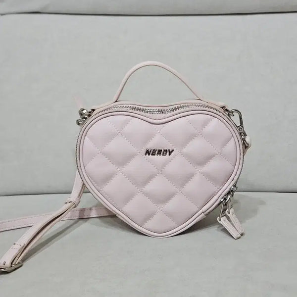 [BUNJANG] NERDY Heart Two-Way Cross Bag Pink / 널디 하트투웨이 크로스백 태연가방