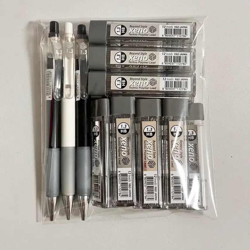[BUNJANG] Xeno 1.3mm HB Lead & Mechanical Pencil Set / 미사용) 제노 1.3mm HB 샤프심 및 샤프 일괄세트